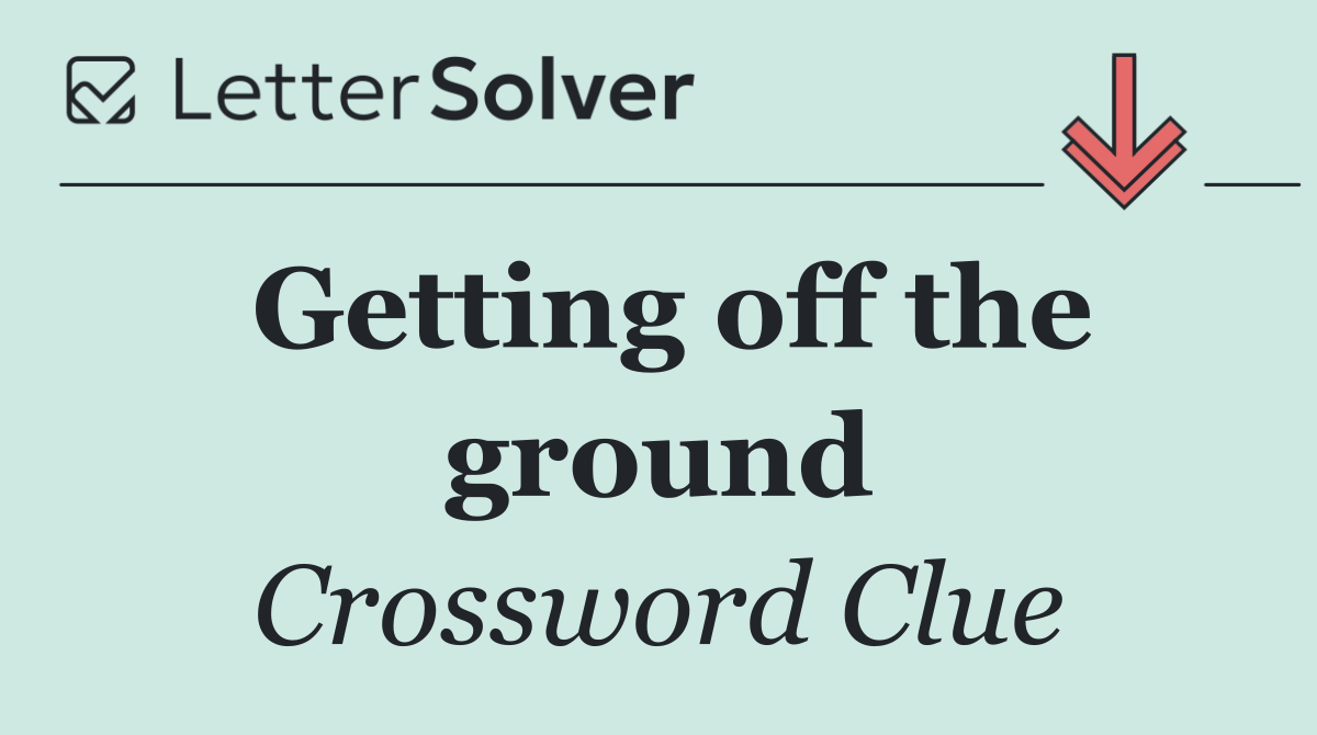 Getting off the ground