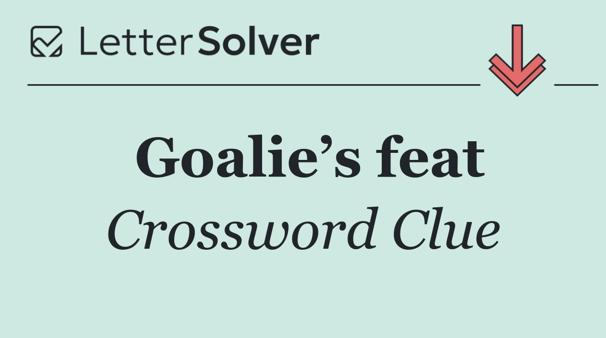 Goalie’s feat