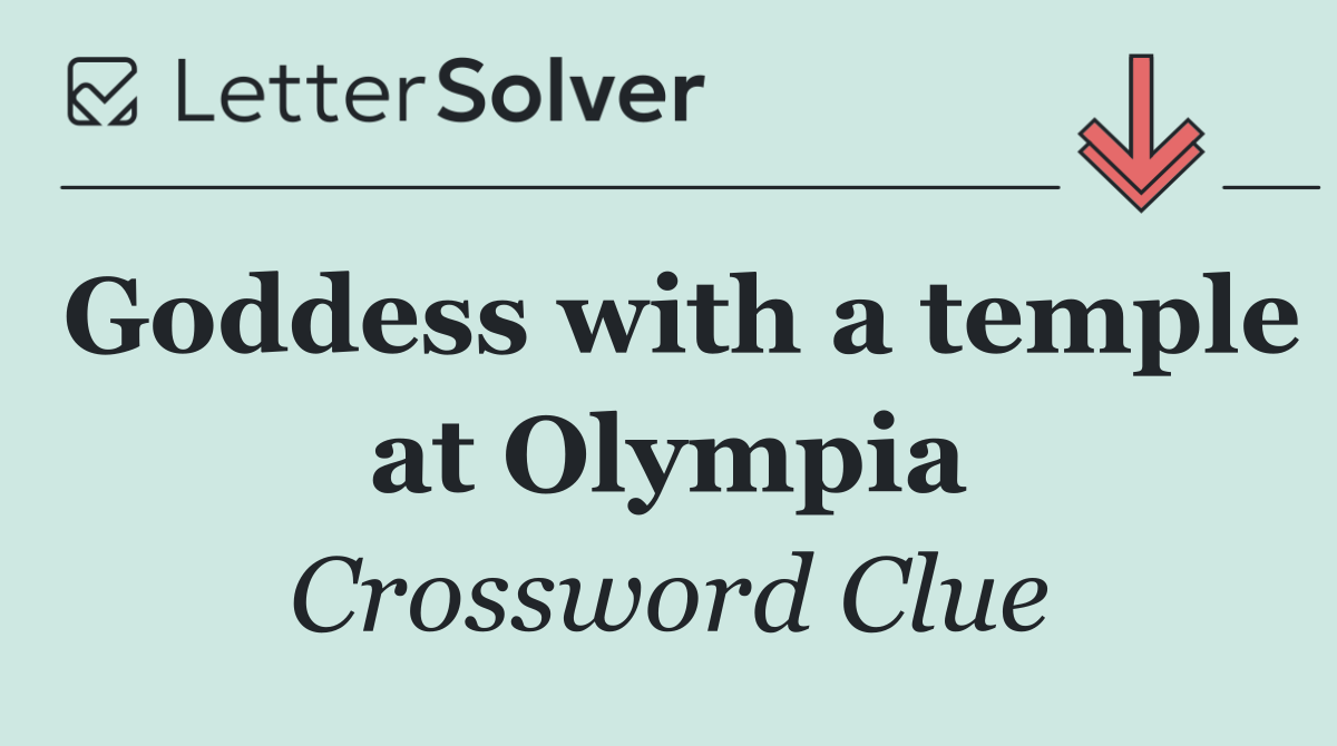 Goddess with a temple at Olympia