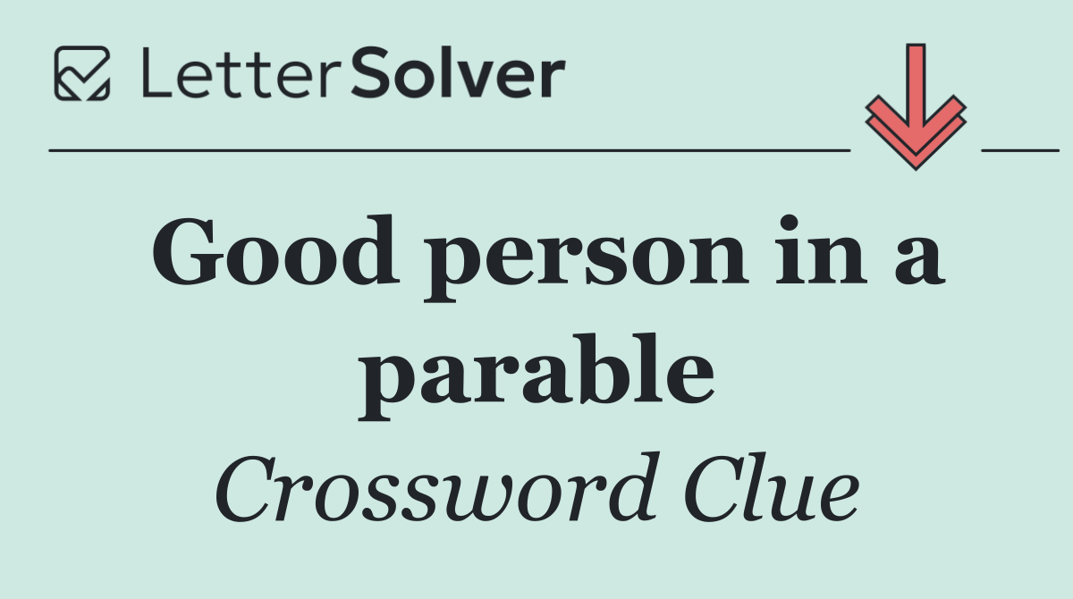Good person in a parable