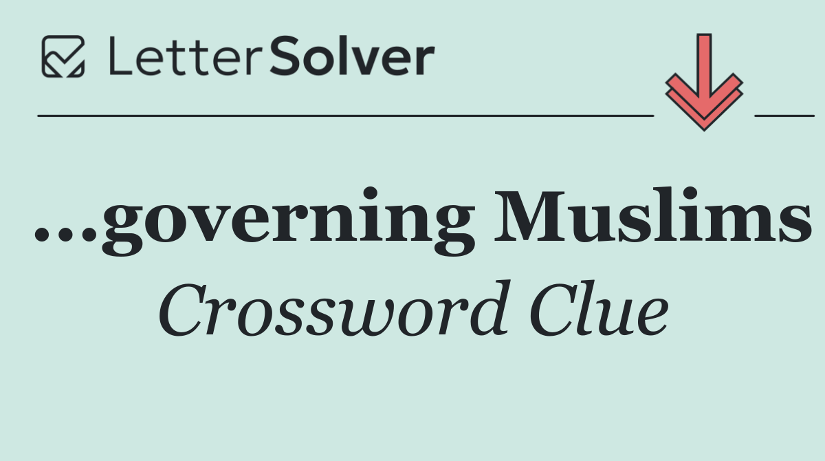 ...governing Muslims