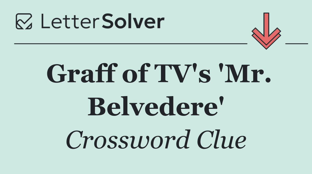 Graff of TV's 'Mr. Belvedere'