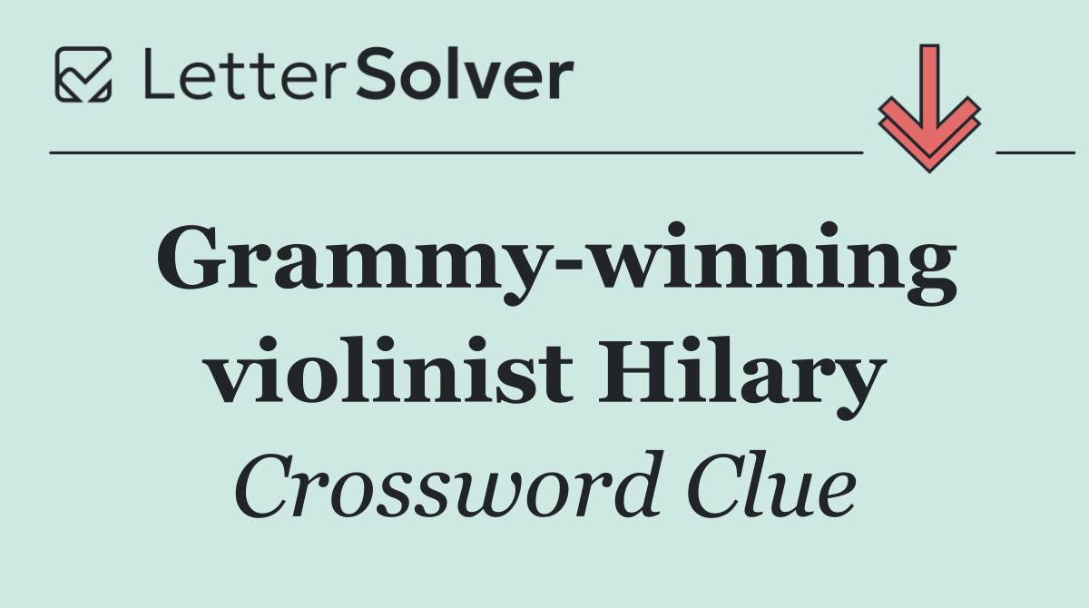 Grammy winning violinist Hilary