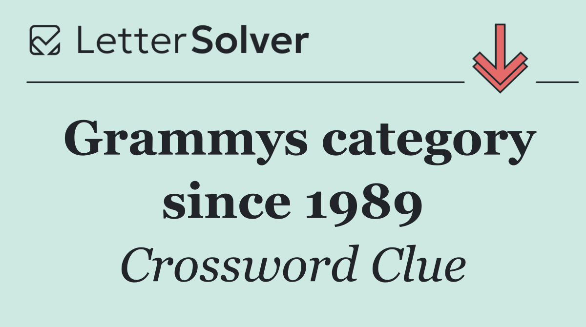 Grammys category since 1989