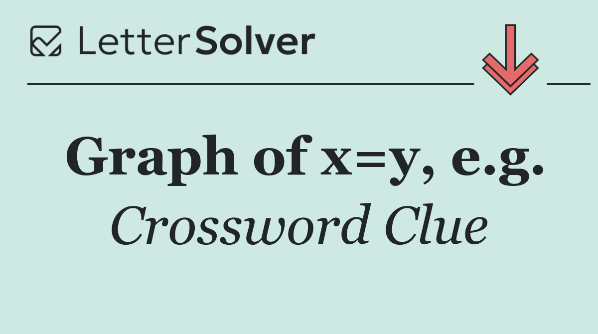 Graph of x=y, e.g.