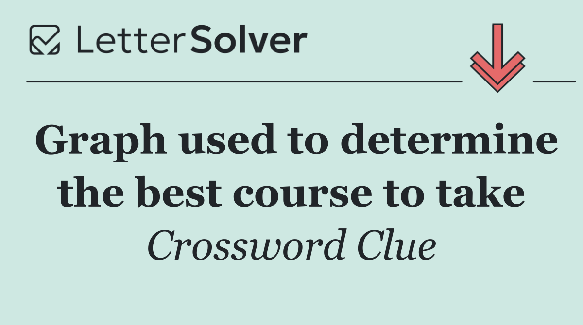Graph used to determine the best course to take