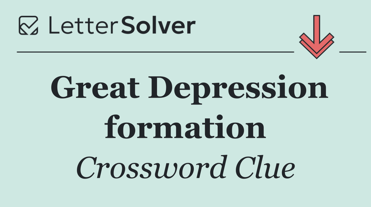 Great Depression formation