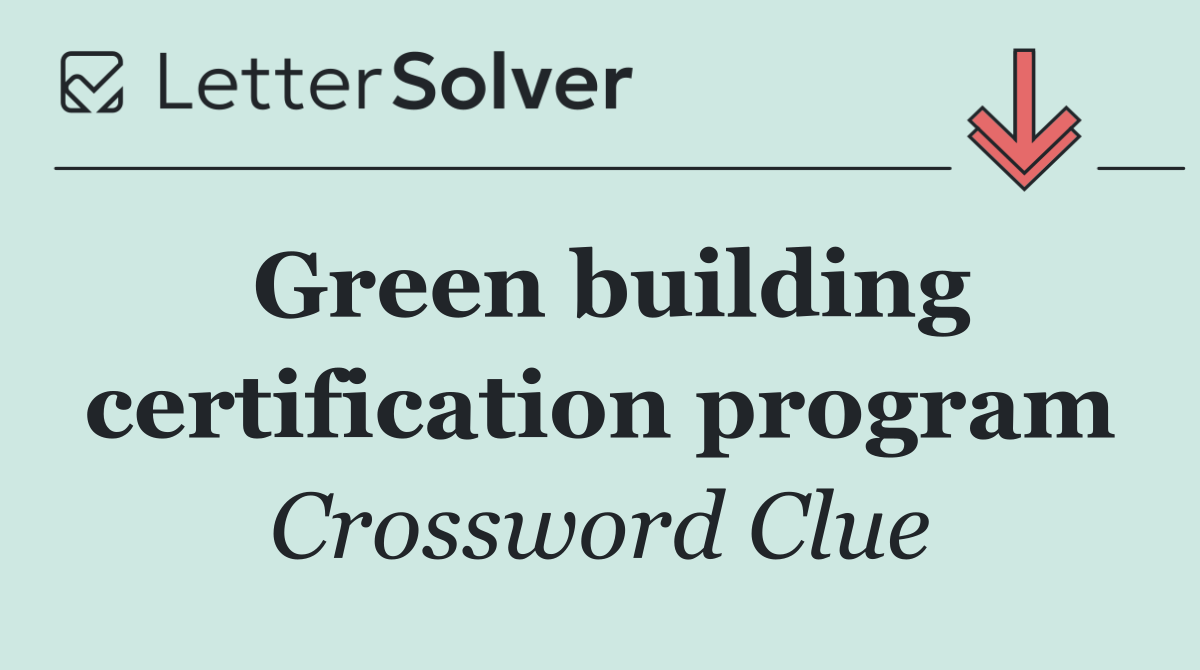 Green building certification program