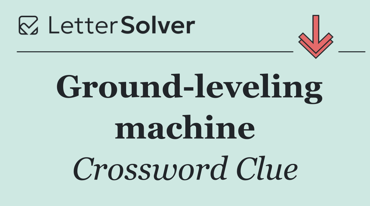 Ground leveling machine