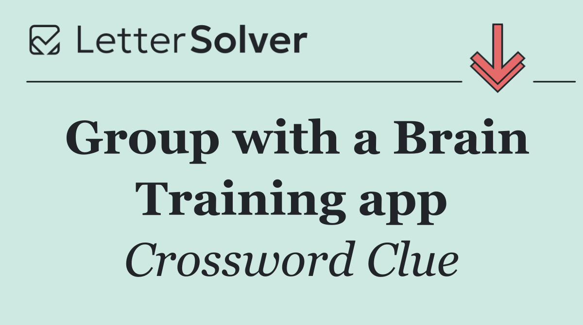 Group with a Brain Training app