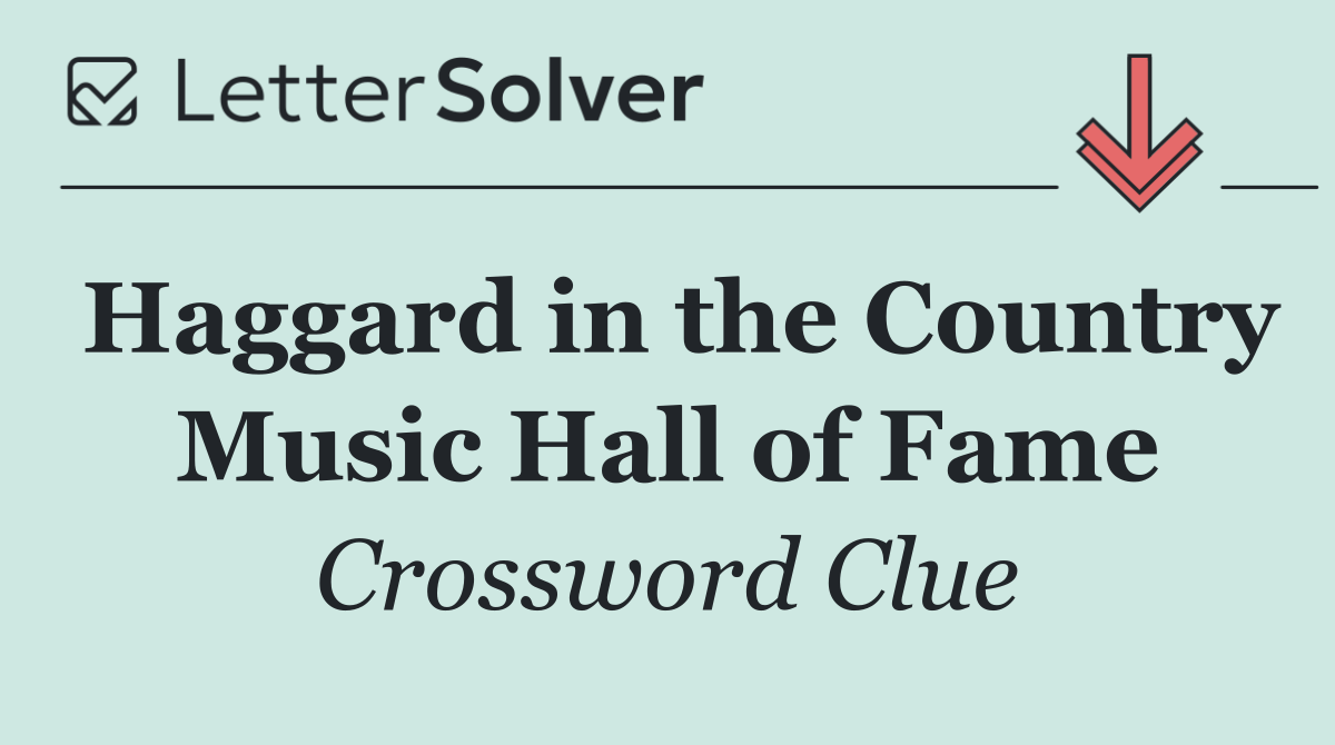 Haggard in the Country Music Hall of Fame