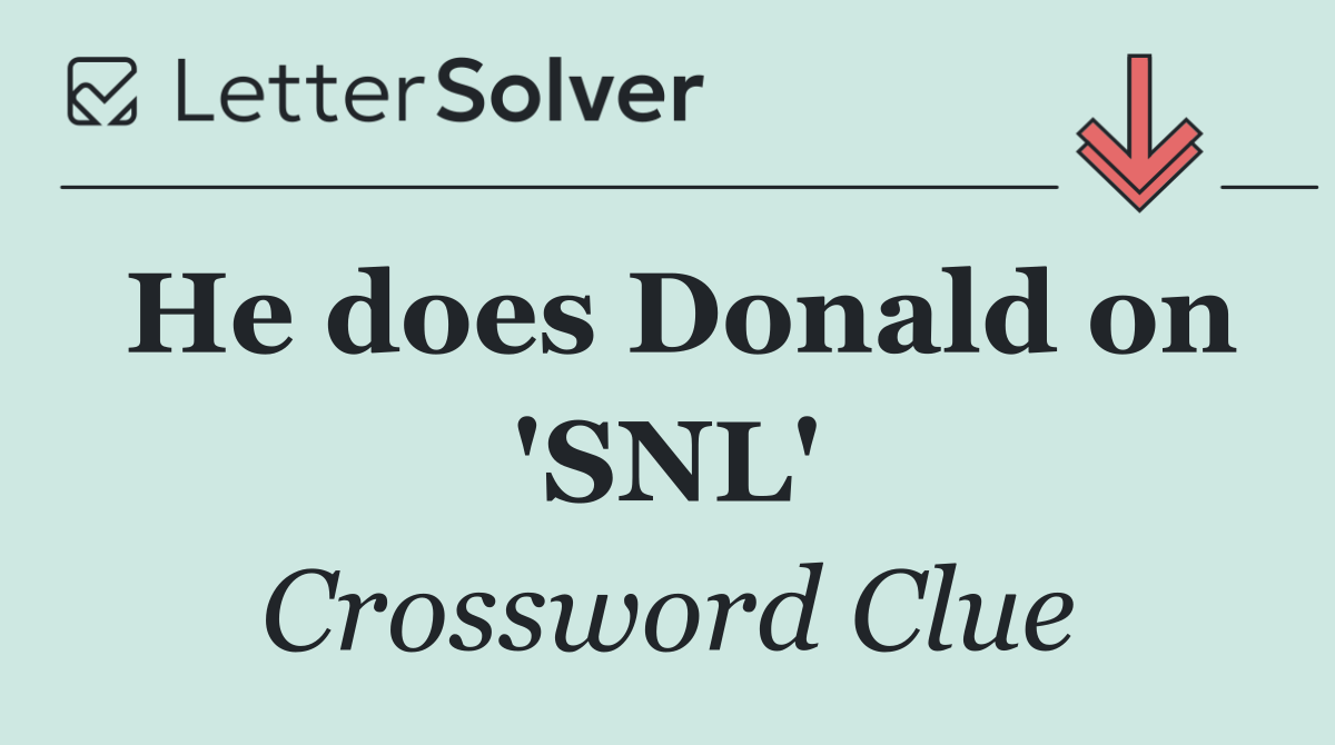 He does Donald on 'SNL'