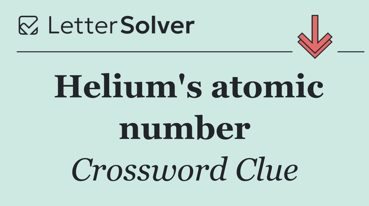 Helium's atomic number