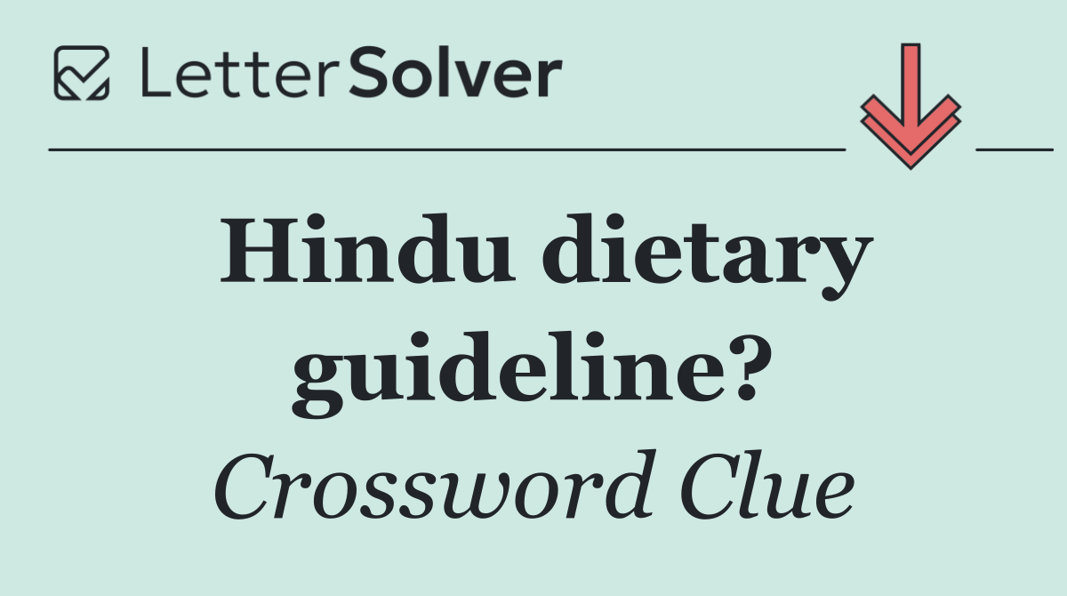 Hindu dietary guideline?