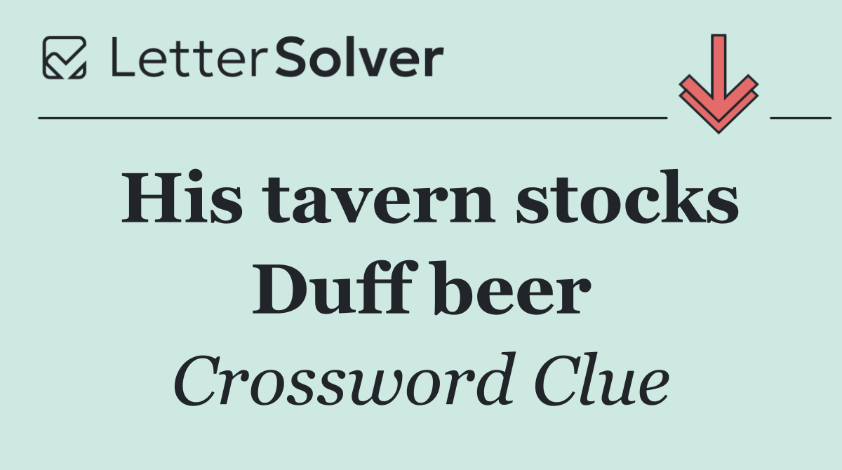 His tavern stocks Duff beer