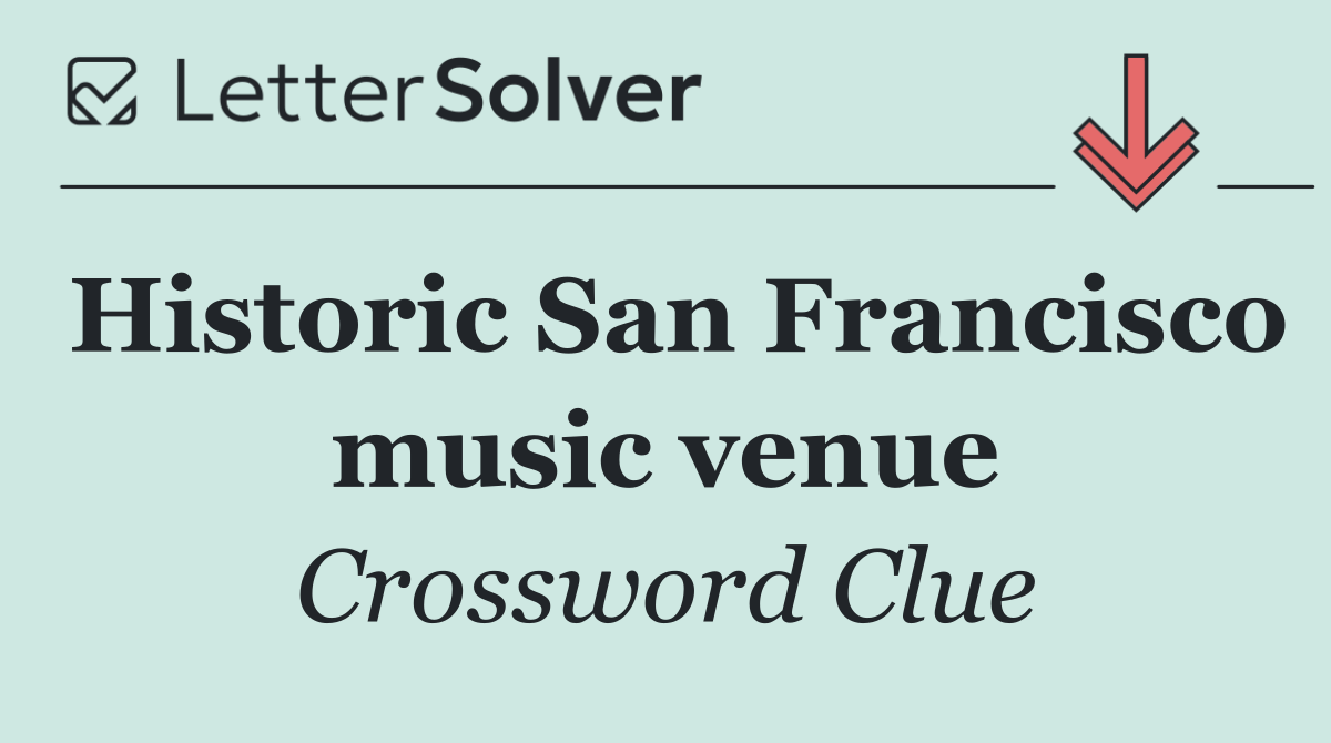 Historic San Francisco music venue