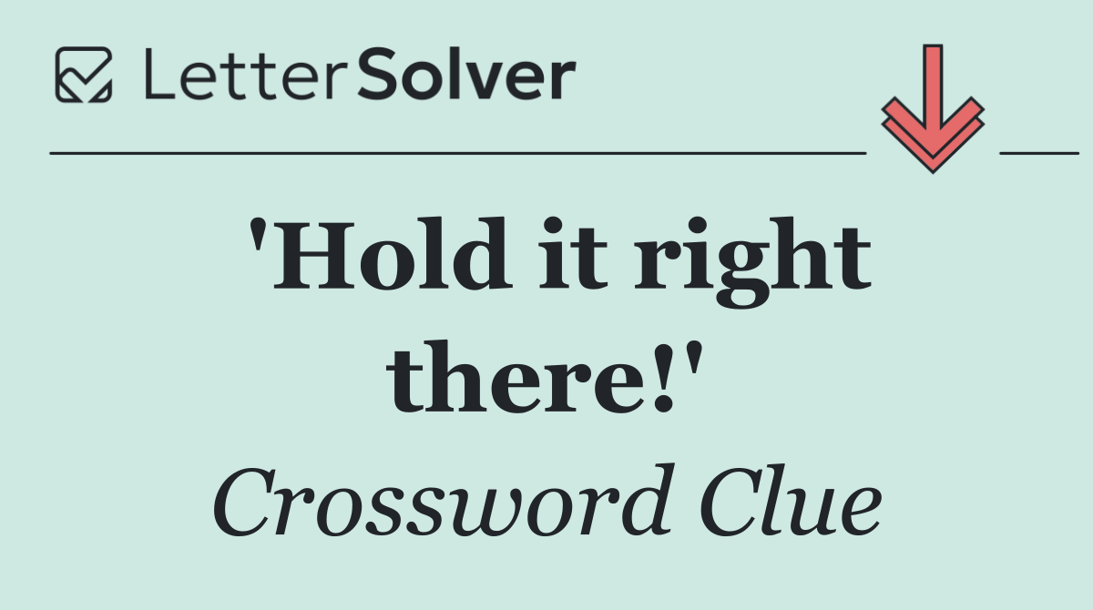'Hold it right there!'