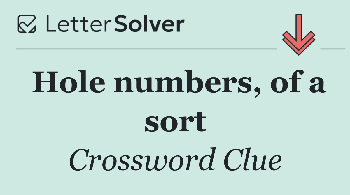 Hole numbers, of a sort