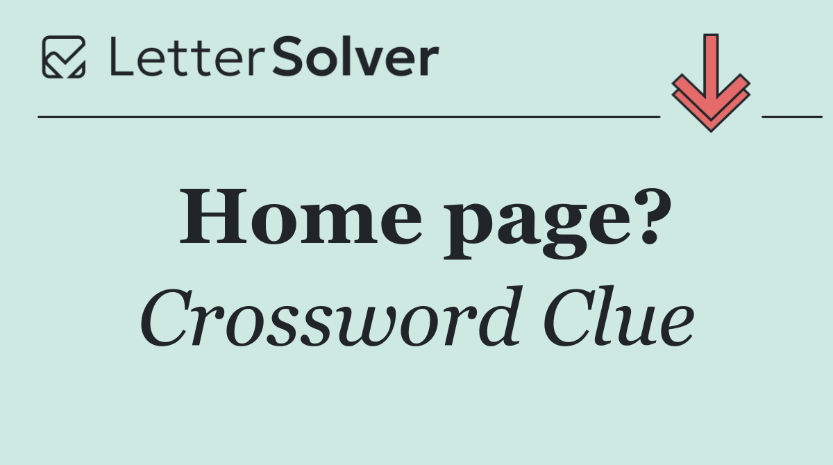 Home page?