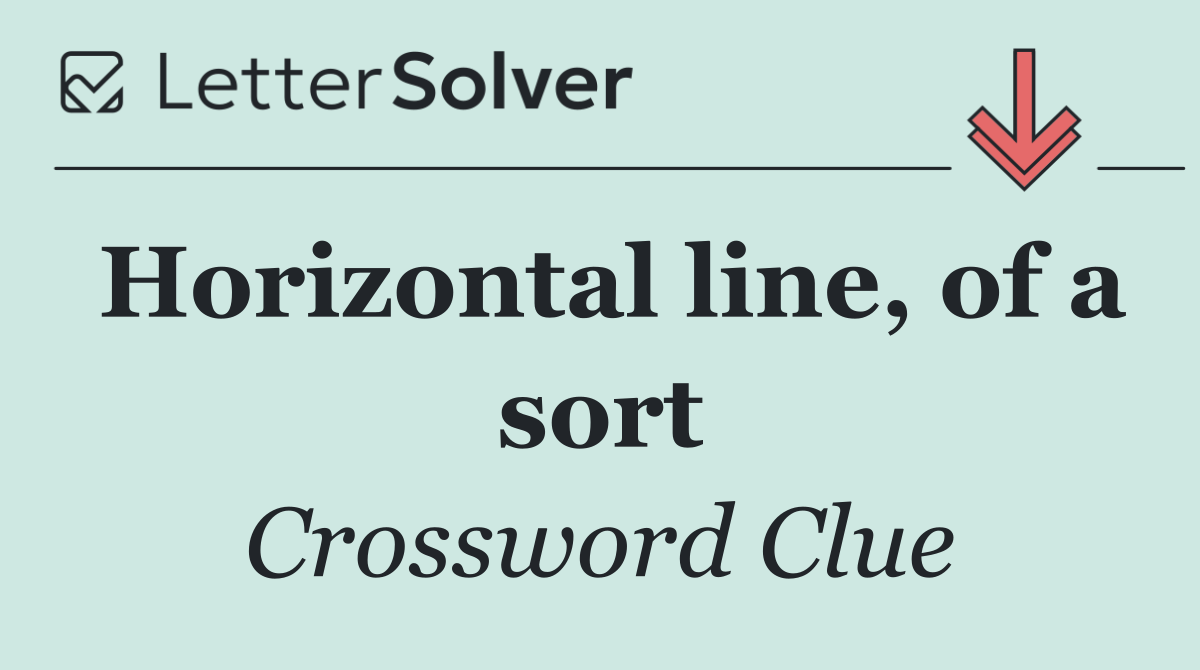 Horizontal line, of a sort
