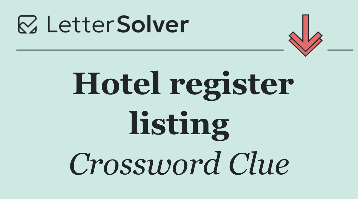 Hotel register listing