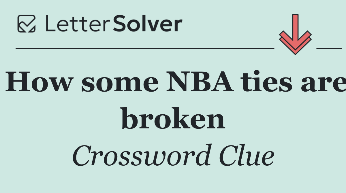 How some NBA ties are broken