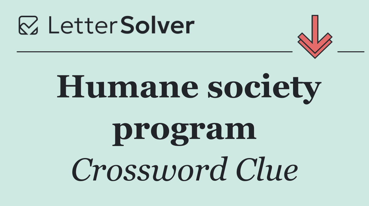 Humane society program