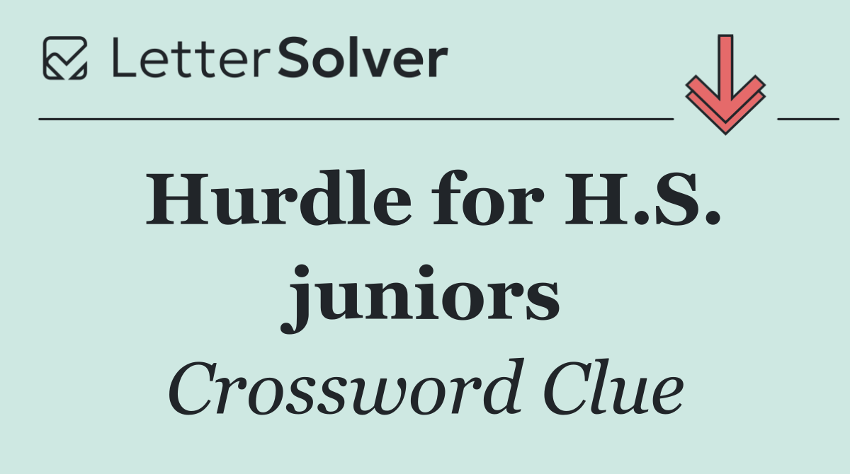 Hurdle for H.S. juniors