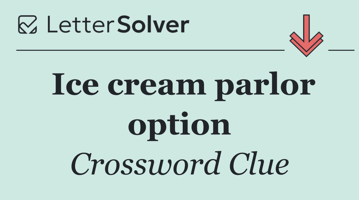 Ice cream parlor option
