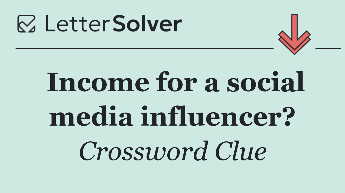 Income for a social media influencer?