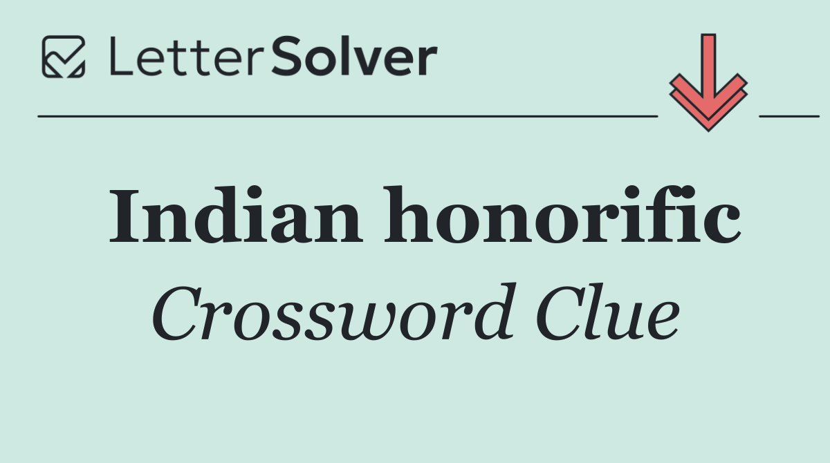Indian honorific