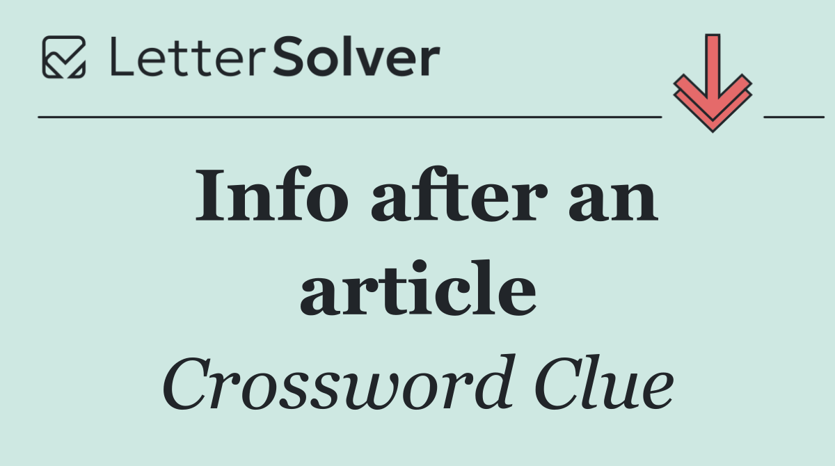 Info after an article