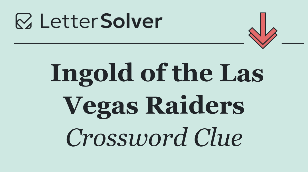 Ingold of the Las Vegas Raiders