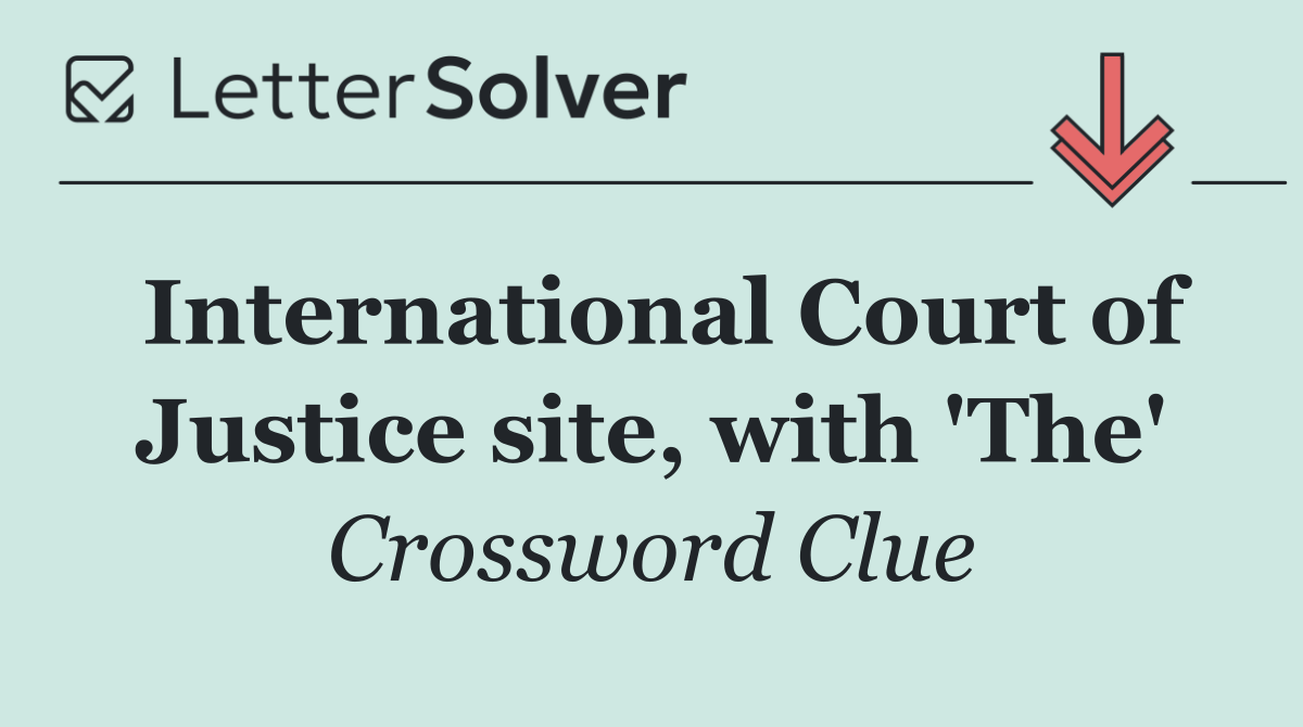 International Court of Justice site, with 'The'