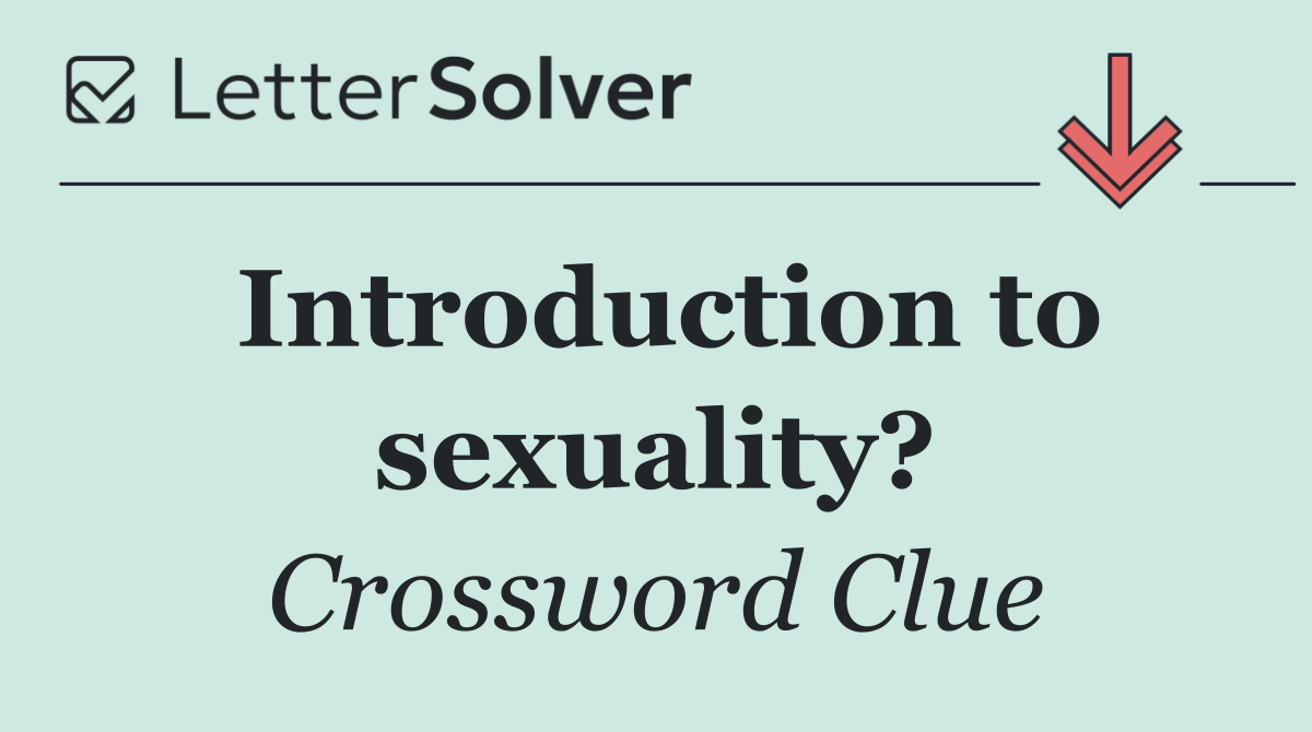 Introduction to sexuality?