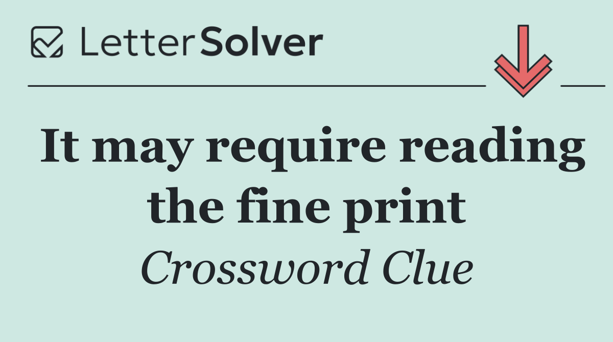 It may require reading the fine print