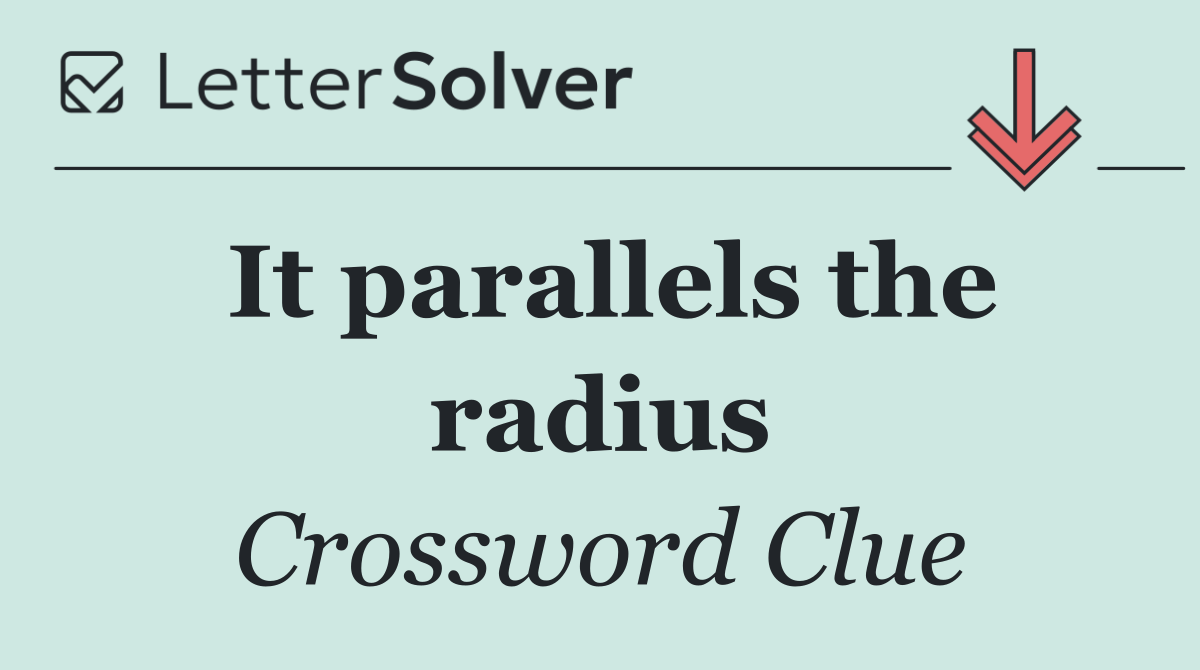 It parallels the radius