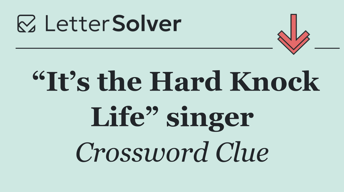 “It’s the Hard Knock Life” singer