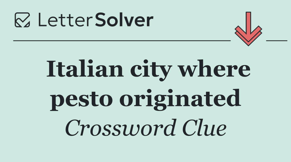 Italian city where pesto originated