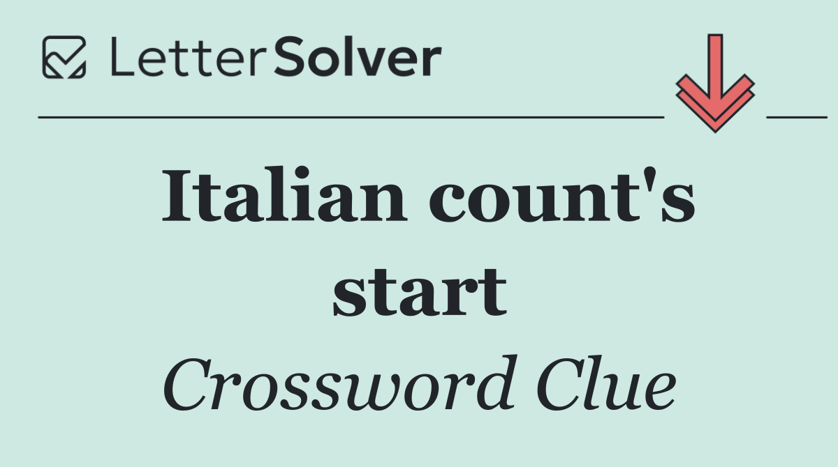 Italian count's start