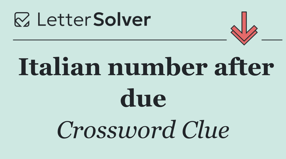 Italian number after due