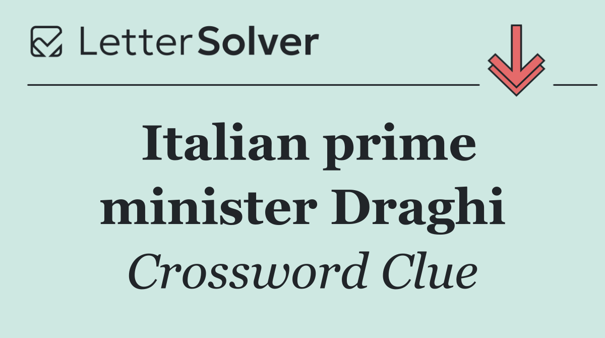 Italian prime minister Draghi