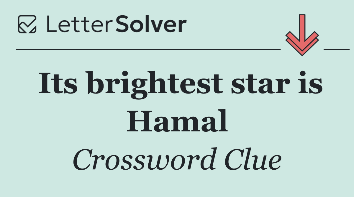 Its brightest star is Hamal