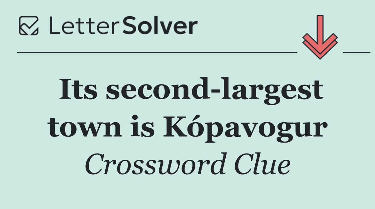 Its second largest town is Kópavogur