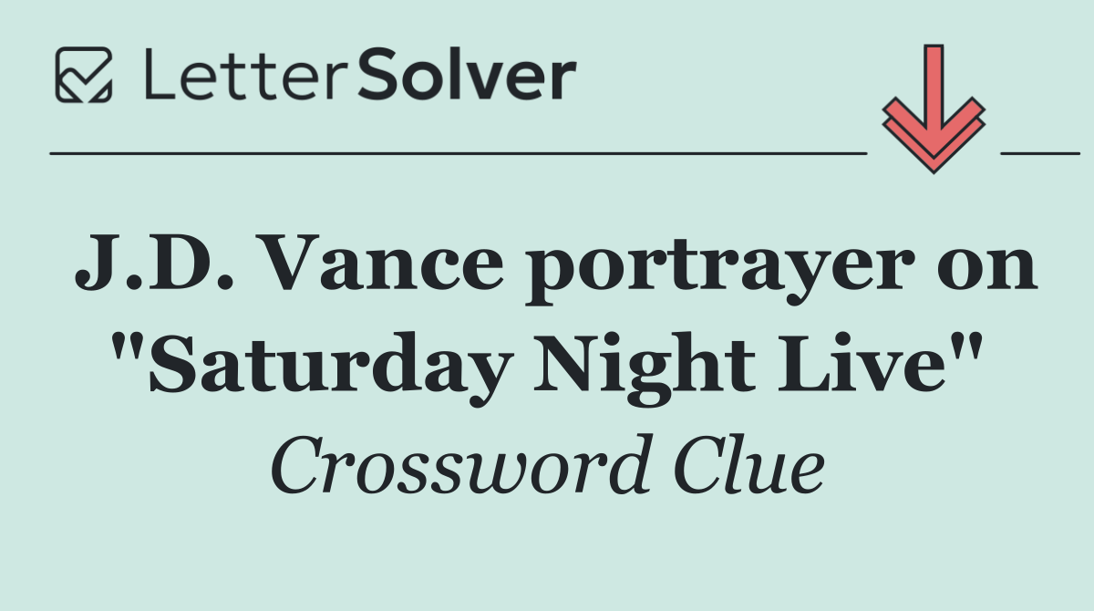 J.D. Vance portrayer on "Saturday Night Live"