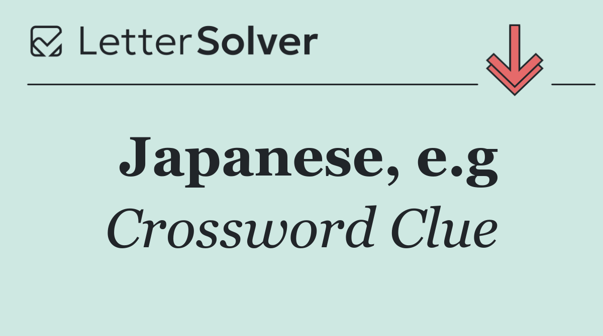 Japanese, e.g