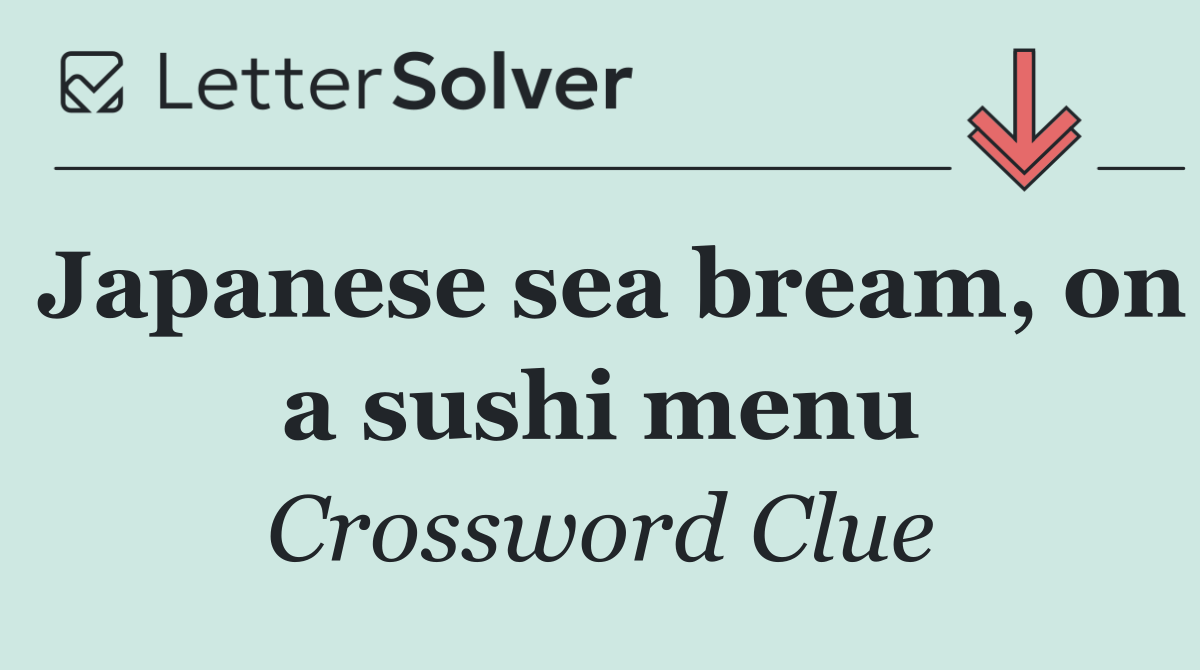 Japanese sea bream, on a sushi menu
