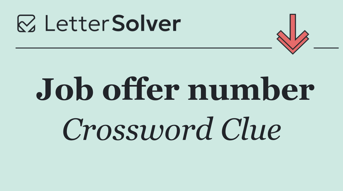 Job offer number