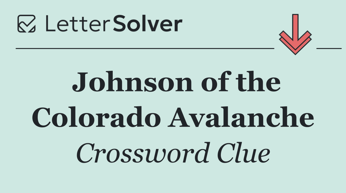 Johnson of the Colorado Avalanche