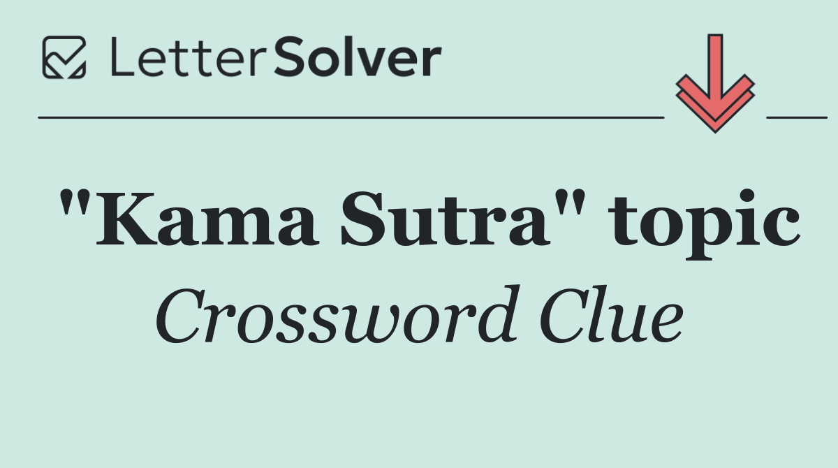 "Kama Sutra" topic